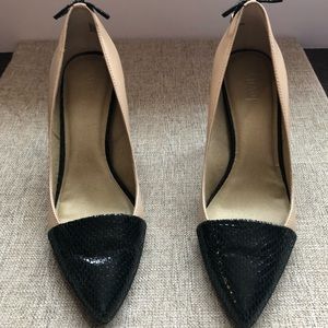 Nude and black heels